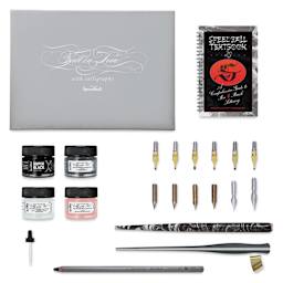 Speedball Modern Calligraphy Kit - Kit of 21, contents laid out
