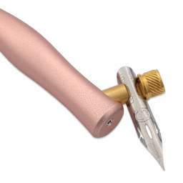 Tom's Studio Flourish Oblique Calligraphy Dip Pen - Rose Gold, close-up