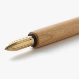 Kakimori Metal Dip Pen Nib - Brass, inserted in pen holder (not included)