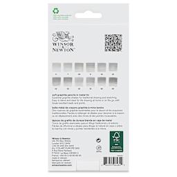 Winsor & Newton Studio Collection Graphite Pencils - Set of 12, Soft, back of the packaging