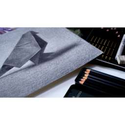 Faber-Castell Pitt Graphite Matte Pencils - Set of 6, open set with drawing