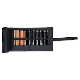 Lyra Rembrandt Sketching Set - Sketching Roll, Set of 24 unrolled to show contents