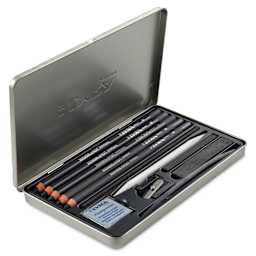 Lyra Rembrandt Charcoal Set, metal box opened showing contents
