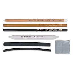 Faber-Castell Creative Studio Charcoal Sketch Set, Set of 7, out of packaging
