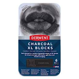 Derwent Charcoal XL Blocks - Assorted, Set of 6, front of the packaging