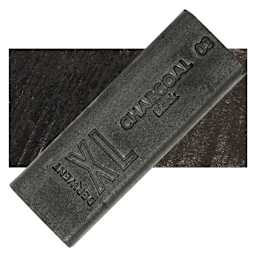 Derwent Charcoal XL Block - Black, swatch and block