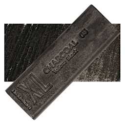 Derwent Charcoal XL Block - Yellow Black, swatch and block