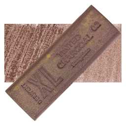 Derwent Tinted Charcoal XL Block - Sanguine, swatch and block