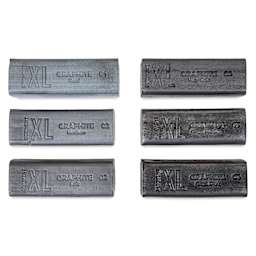 Derwent Watersoluble Graphite XL Blocks - Assorted, Set of 6, contents laid out