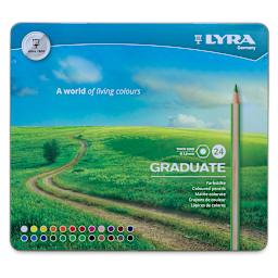 Lyra Graduate Colored Pencils - Top view of cover of Set of 24