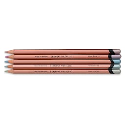 Derwent Professional Metallic Colored Pencils- 6 Pastel Colors, shown horizontally