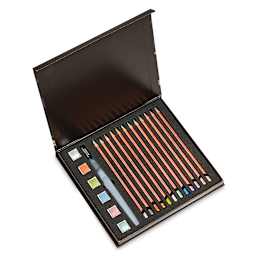 Derwent Metallic Mixed Media Set (package open showing set contents)