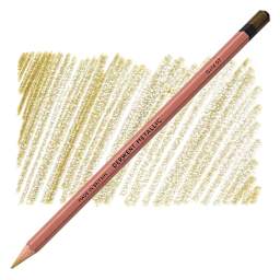 Derwent Professional Metallic Colored Pencil - Gold pencil and swatch