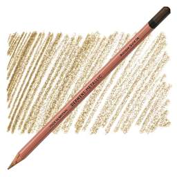 Derwent Professional Metallic Colored Pencil - Antique Gold pencil and swatch
