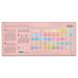 Holbein Artists' Colored Pencils - Pastel Tones, Set of 50, Cardboard Box (back of package)