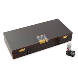 Set of 150, Wood Box closed with blending fluid and sharpener