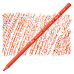 Holbein Artists' Colored Pencil - Vermilion, OP046 pencil and swatch
