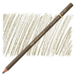 Holbein Artists' Colored Pencil - Olive Drab, OP187 pencil and swatch