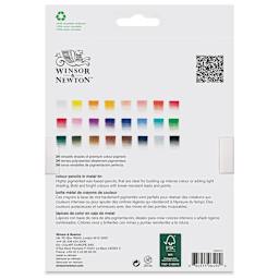 Winsor & Newton Studio Collection Colored Pencils - Set of 24, back of the packaging