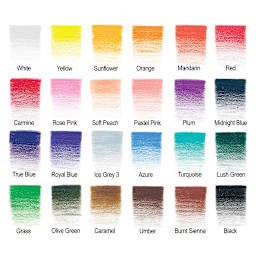 Winsor & Newton Studio Collection Colored Pencils - Set of 24 (example of included colors)