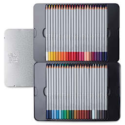Winsor & Newton Studio Collection Colored Pencils - Set of 48, pencils inside tin case