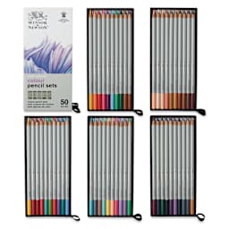 Winsor & Newton Studio Collection Colored Pencils - Set of 50, pencils laid out