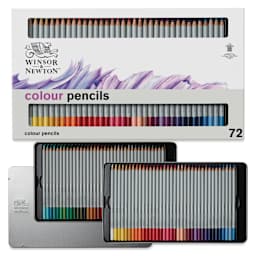 Winsor & Newton Studio Collection Colored Pencils - Set of 72, front of the packaging and colors shown