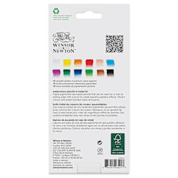 Winsor & Newton Studio Collection Watercolor Pencils - Set of 12, back of the packaging