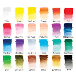 Winsor & Newton Studio Collection Watercolor Pencils - Set of 24 (examples of the included colors)