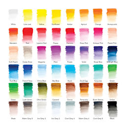 Winsor & Newton Studio Collection Watercolor Pencils - Set of 48, color chart