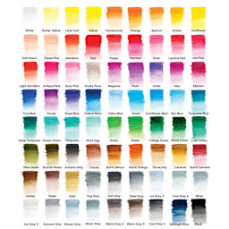 Winsor & Newton Studio Collection Watercolor Pencils - Set of 72, colors swatch