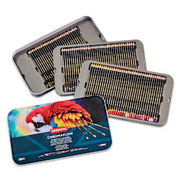 Derwent Chromaflow Colored Pencil - Set of 100, contents laid out