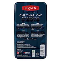 Derwent Chromaflow Colored Pencils - Set of 26, back of the packaging