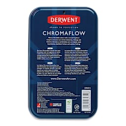 Derwent Chromaflow Colored Pencils - Set of 36 (back of tin)