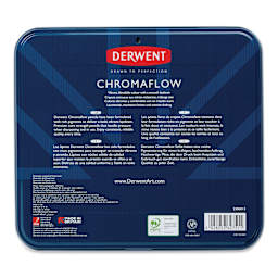 Derwent Chromaflow Colored Pencils - Set of 48 (back of tin)