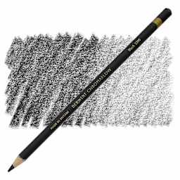 Derwent Chromaflow Colored Pencil - Black, swatch and pencil