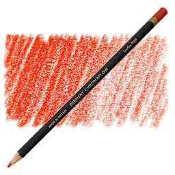 Derwent Chromaflow Colored Pencil - Scarlet, swatch and block