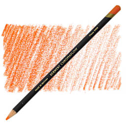 Derwent Chromaflow Colored Pencil - Flame, swatch and pencil