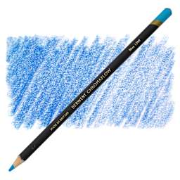 Derwent Chromaflow Colored Pencil - Blue, swatch and pencil