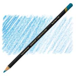 Derwent Chromaflow Colored Pencil - Bondi Blue, swatch and pencil