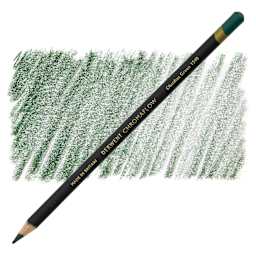 Derwent Chromaflow Colored Pencil - Obsidian Green, swatch and block