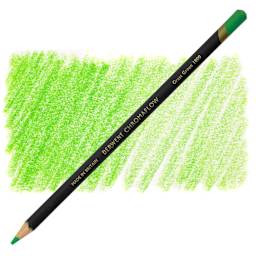 Derwent Chromaflow Colored Pencil - Grass Green, swatch and pencil