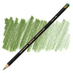 Derwent Chromaflow Colored Pencil - Olivine, swatch and pencil