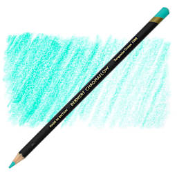 Derwent Chromaflow Colored Pencil - Turquoise Green, swatch and block