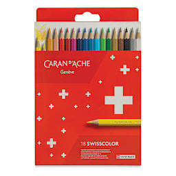Caran d'Ache Swisscolor Colored Pencils - Set of 18 (front of package)