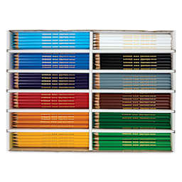 Caran d'Ache Swisscolor Colored Pencils - Classpack, Set of 240, showing colored pencils inside