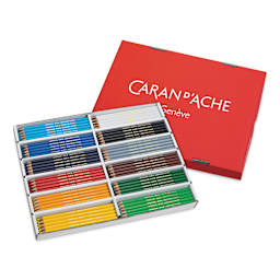 Caran d'Ache Swisscolor Colored Pencils - Classpack, Set of 240, lid of the box removed