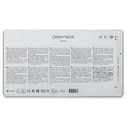 Caran d'Ache Swisscolor Water-Soluble Colored Pencils - Set of 40 (Back of tin)