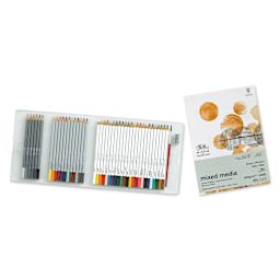 Winsor & Newton Studio Collection Mixed Pencils Set - 45 Pieces (pencils and pad of paper)