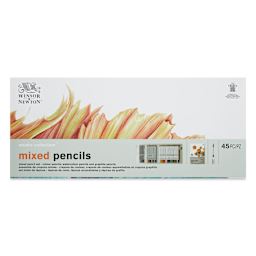 Winsor & Newton Studio Collection Mixed Pencils Set - 45 Pieces (front of package)